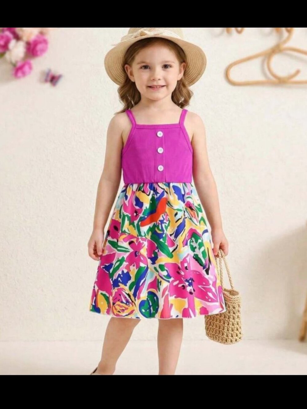 New Girls Spring/Summer Multi Color Camisole Dress Size 4Y